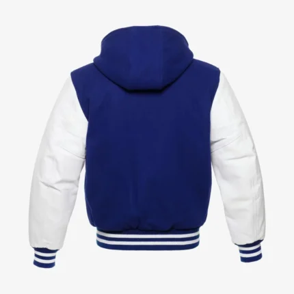 Hooded Blue Varsity Jacket