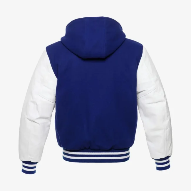 Hooded Blue Varsity Jacket