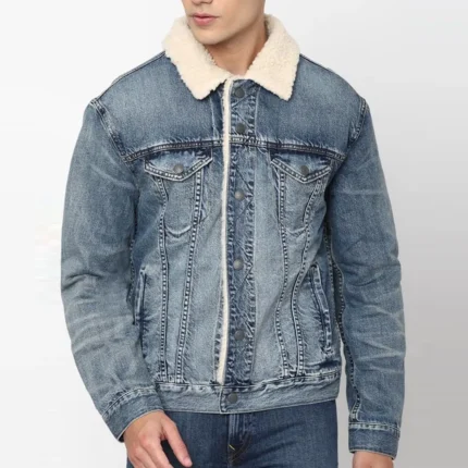 Men Washed Denim Jacket