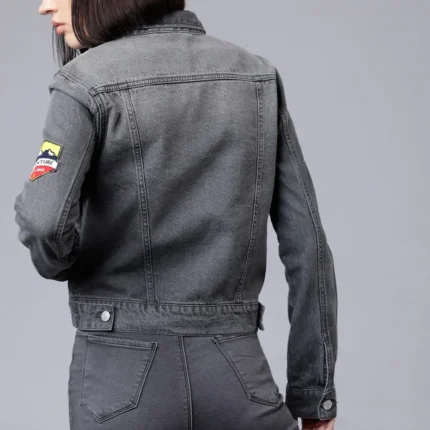 Women Grey Denim Jacket