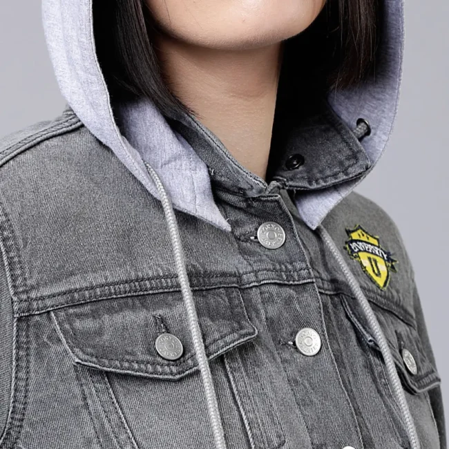 Women Grey Denim Jacket