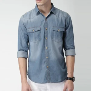 Blue Slim Fit Casual Shirt