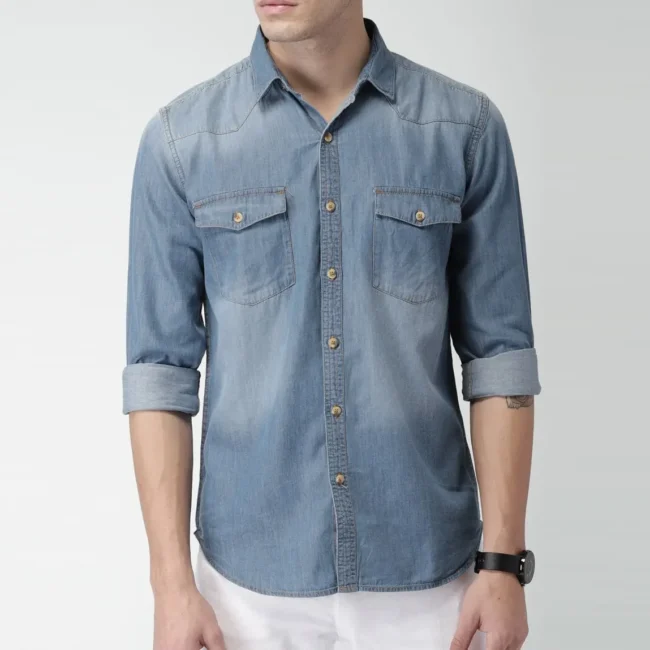 Blue Slim Fit Casual Shirt
