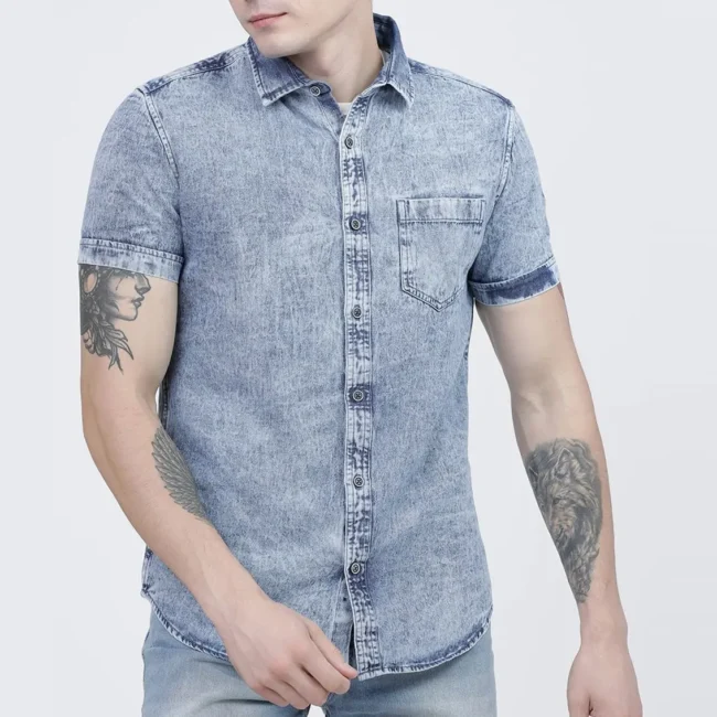 Denim Faded Casual Shirt