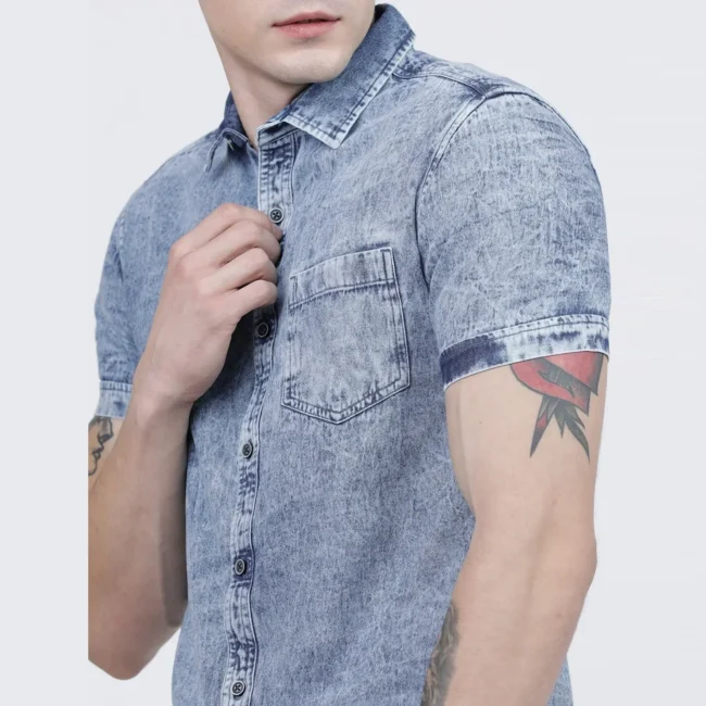 Faded Denim Casual Shirt