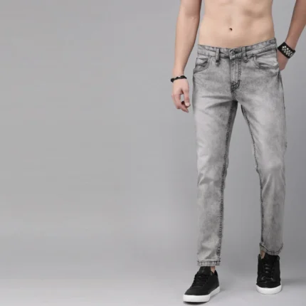 Grey Slim Fit Stretchable Jeans