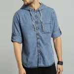 Hooded Denim Sustainable Shirt