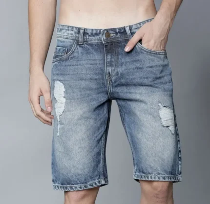 Men Blue Jeans Shorts