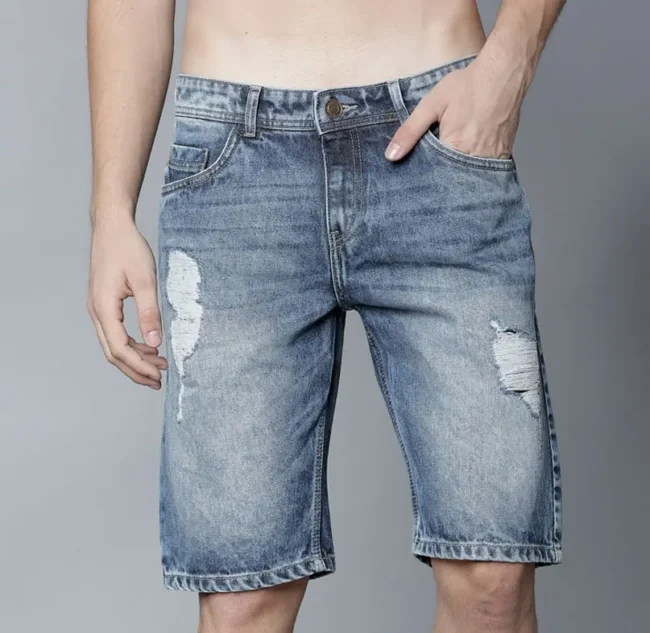 Men Blue Jeans Shorts