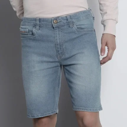 Men Slim Fit Denim Shorts