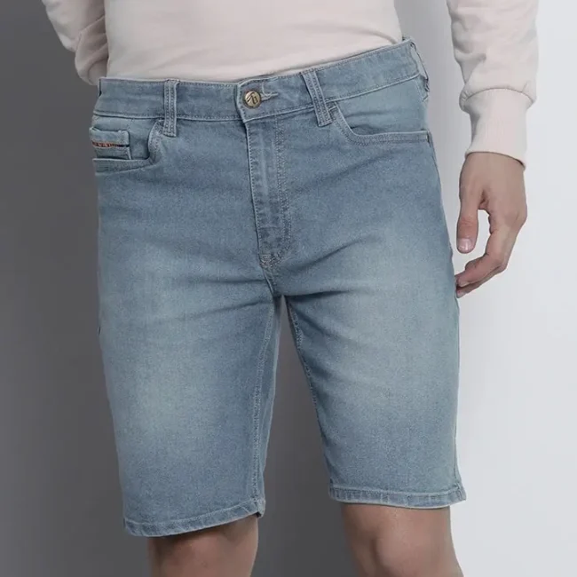 Men Slim Fit Denim Shorts