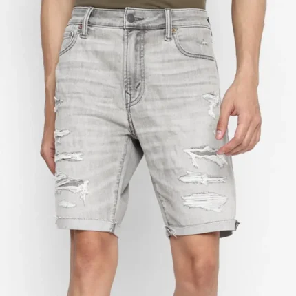 Men Solid Denim Shorts