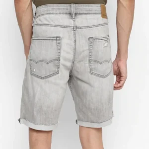 Solid Denim Shorts