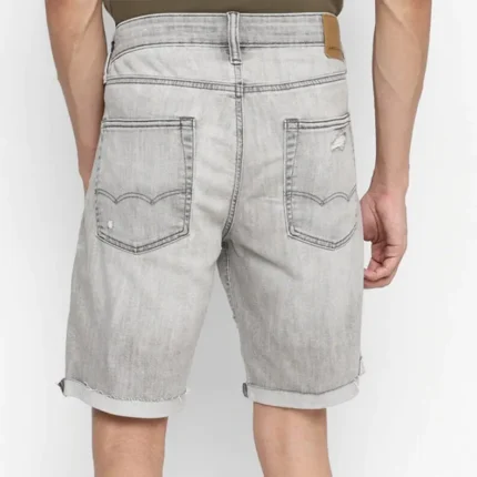 Solid Denim Shorts