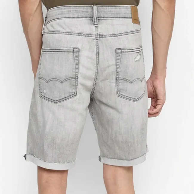 Solid Denim Shorts