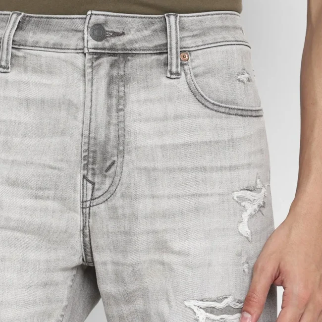 Solid Denim Shorts