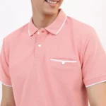 Pink Solid Polo Tshirt