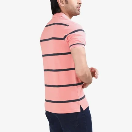 Pink Striped Polo Shirt