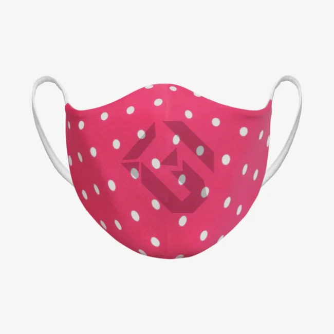 Sublimated Pink Polka Dots Mask