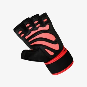 Weight Lifting Leather Gloves With Long Wrist Strap