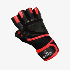 Weight Lifting Leather Gloves With Long Wrist Strap